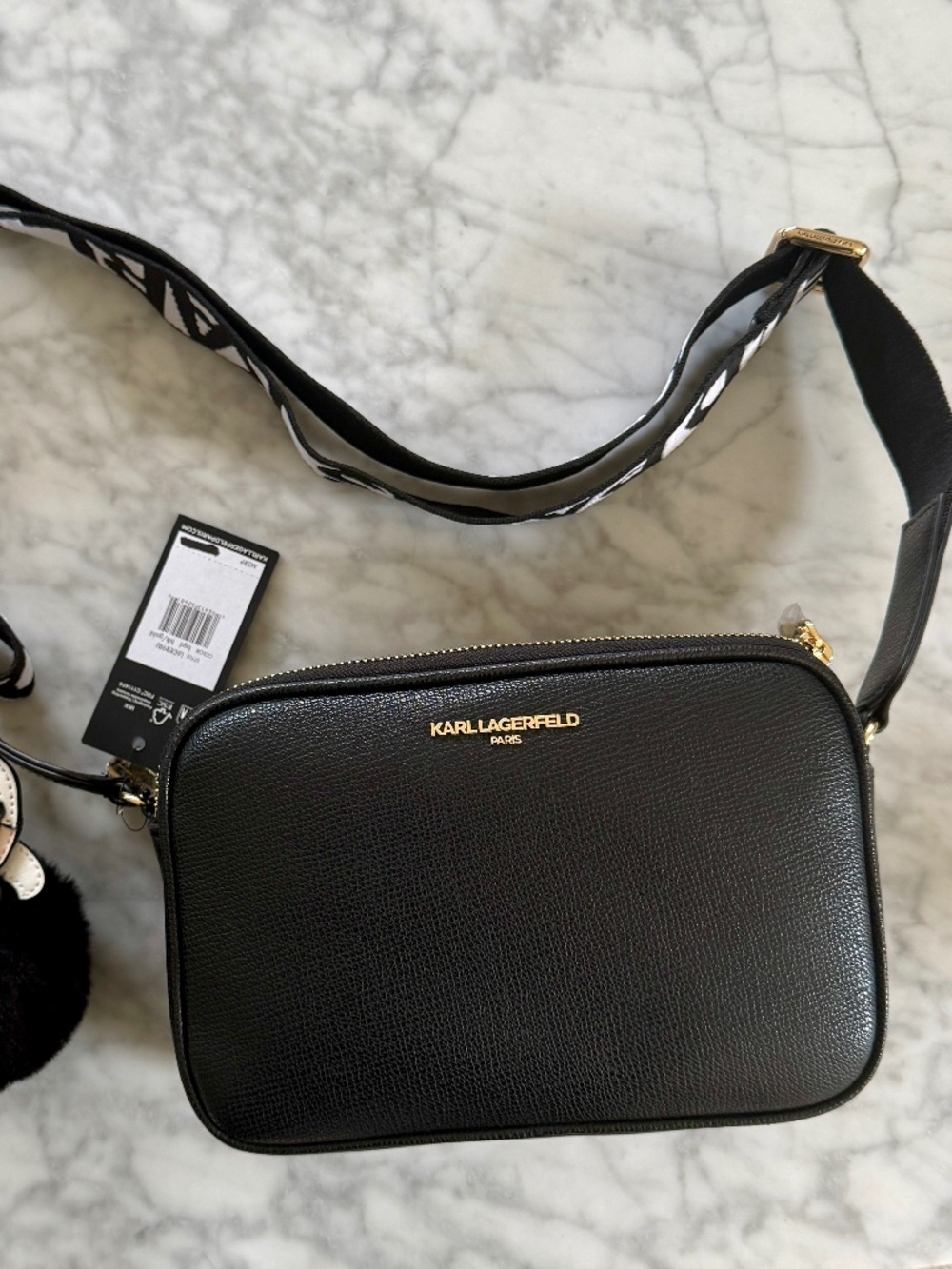 Karl Lagerfeld Paris Maybelle Camera Crossbody (Black) - Brand New